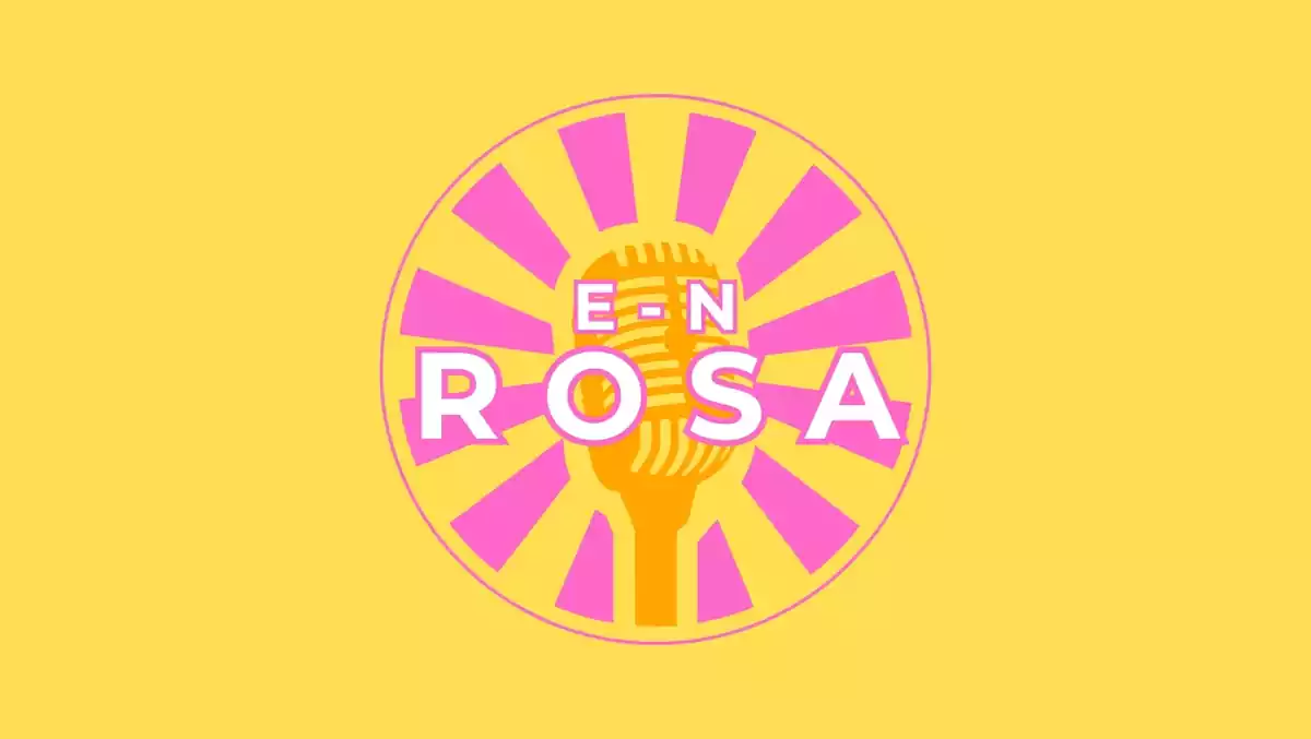Logotipo del podcast en Rosa
